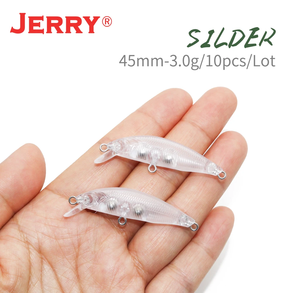 Αγορά Ψάρεμα  Jerry Silder 10pieces 45mm 3g Ultralight Unpainted Hard  Plastic Fishing Lure Blank Body Slow Sinking Minnows