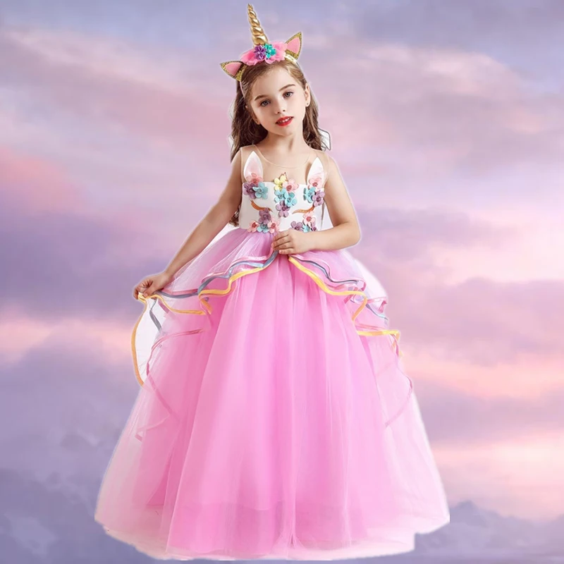 Fancy Flower Girl Long Gown 