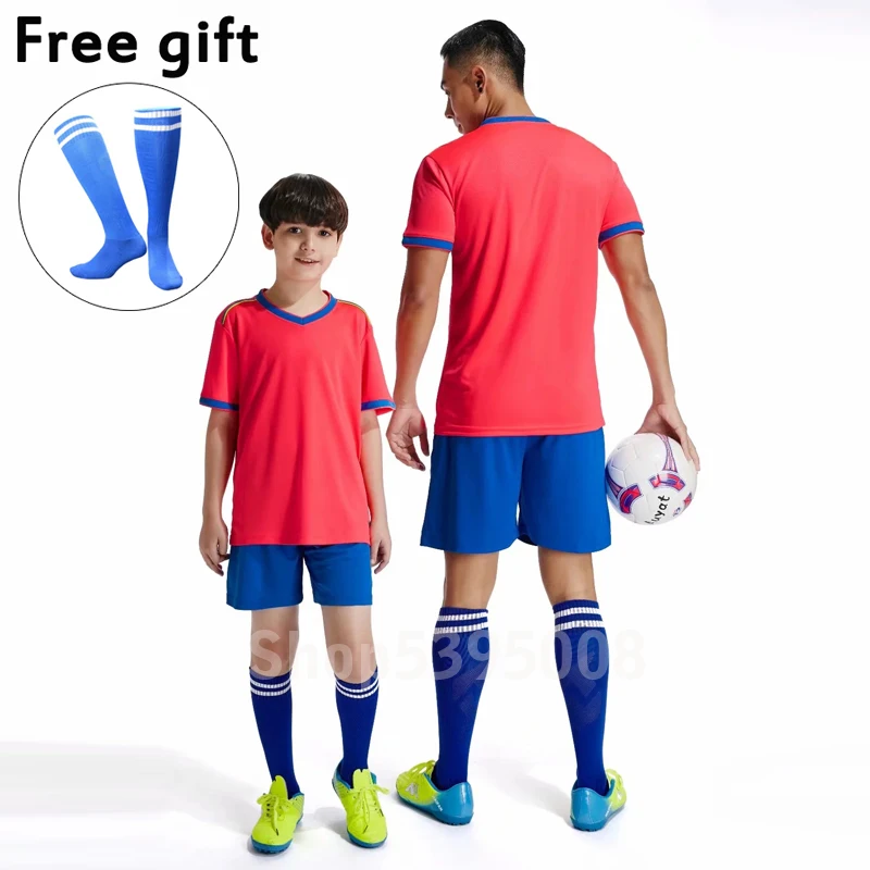 red and blue football jersey