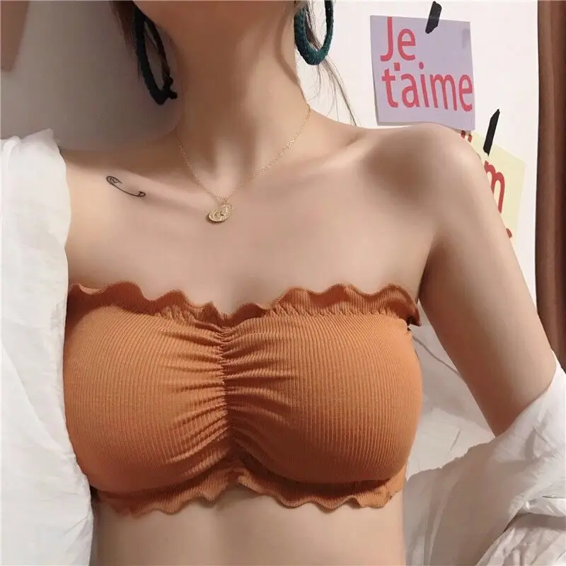 Αγορά Γυναικεία οικειότητα  One-piece Tube Tops Women Intimates Basic  Black White Orange Yellow Pink Womens Strapless Bra Bandeau Tube Top  Underwear Tubetop