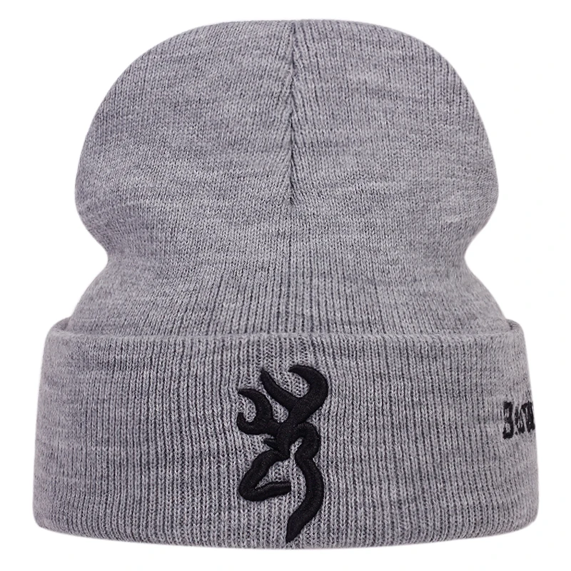 BROWNING embroidery knitted beanie hat 