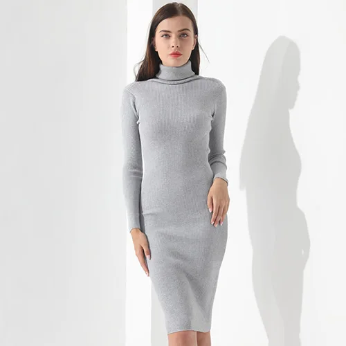 Warm Knitted Dresses Black Vintage 