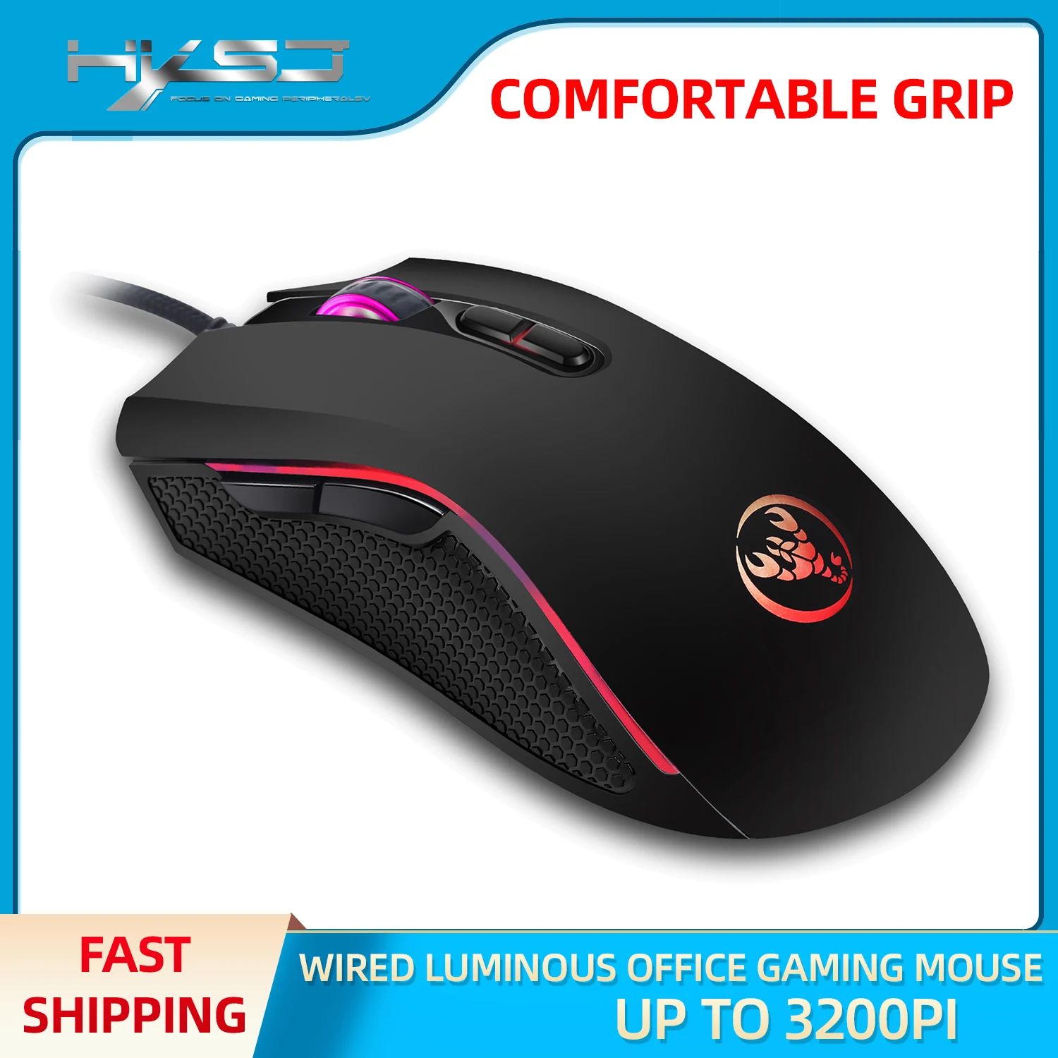 wired luminous gaming mouse