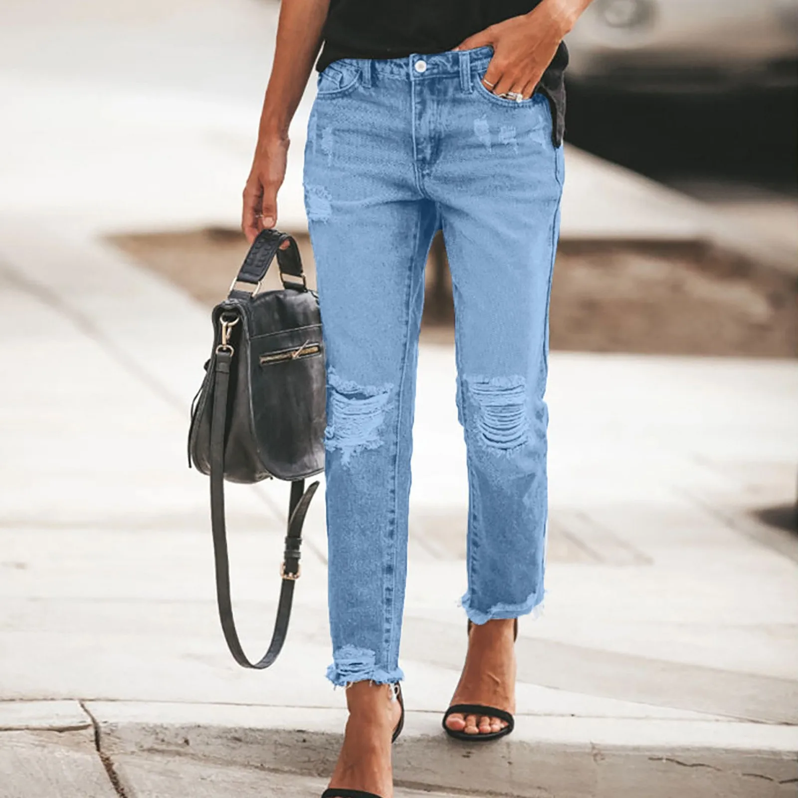 High Waist Cowboys Pants Retro Long 