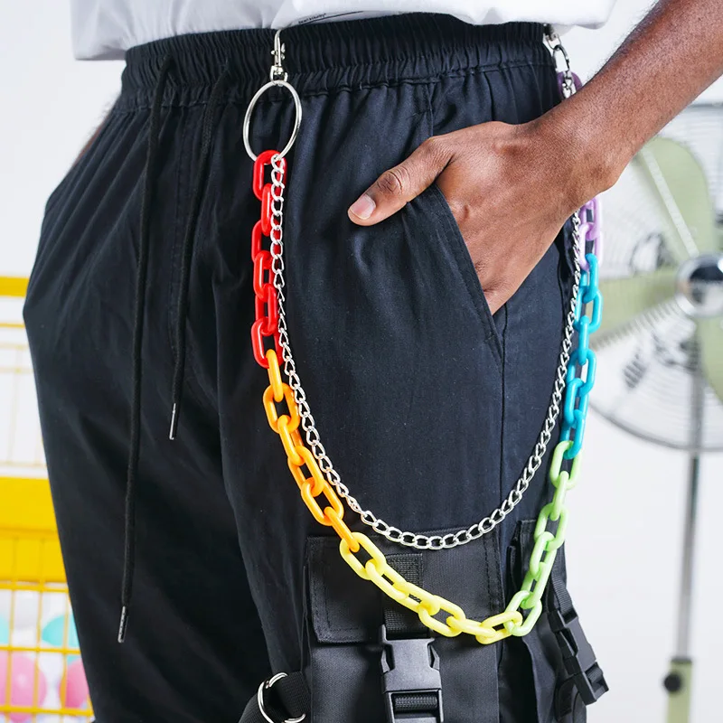Rainbow Fluorescent Green Waist Pants 