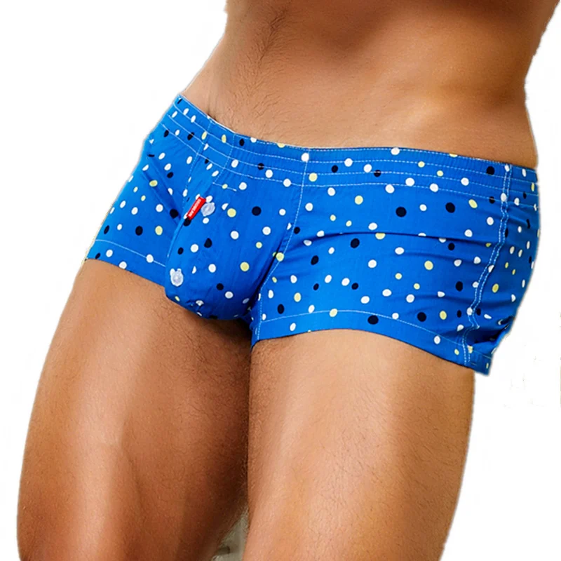 Men's Underwear Boxers Cotton Underpants High Quality Male Panties Boxer Shorts Plaid Point Comfortable Lounge Loose Underwears-animated-img