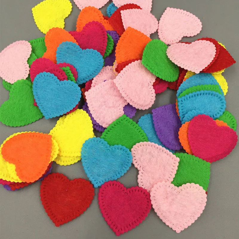 50pcs/Lot Felt 1cm Multi Shapes Patch Applique Felt Scrapbooking Sticker  DIY Felt Pads Die Cut Table Scatter Party Decoration