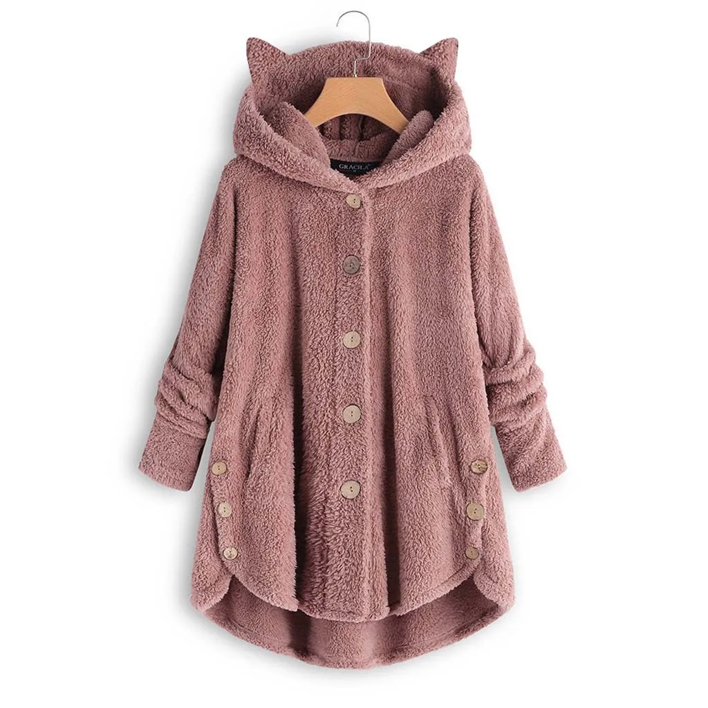 Women Faux Fur Coats Furry Long Female 