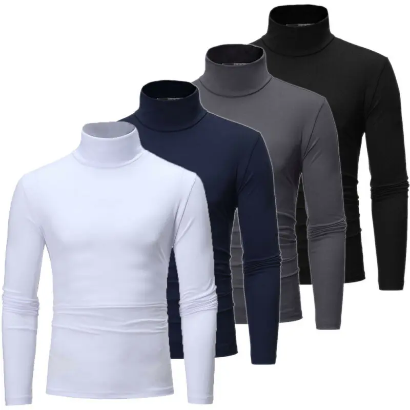 New Fashion Mens Cotton Turtle Neck 