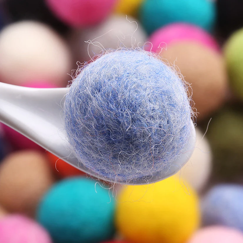 20pcs/lot 1.5cm/2cm/3cm Wool Felt Balls Round Wool Felt Balls Pom Poms  Mixed color wholesale 7 Colors