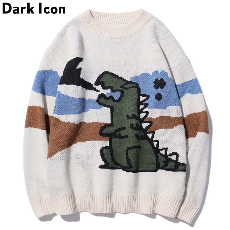 Round Neck Loose Dinosaur Sweater 2019 