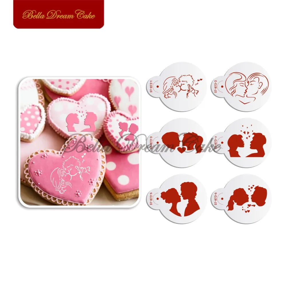 30 Pieces Cookie Stencils Cake Templates Coffee Stencils Reusable Painting Cake  Stencil Templates Embossing Moulds 