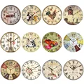 Vintage Wooden Wall Clock Large Shabby Chic Rustic Kitchen Home Antique Style