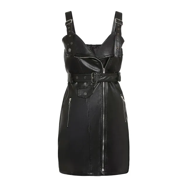 plus size leather bodycon dress