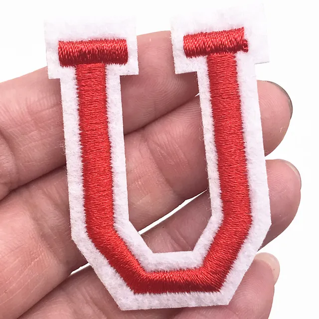 6.5cm A-Z Color English Letters Patches For Clothing Bag Glitter Letter  Patches Stick on Alphabet Letters Embroidery Applique AB