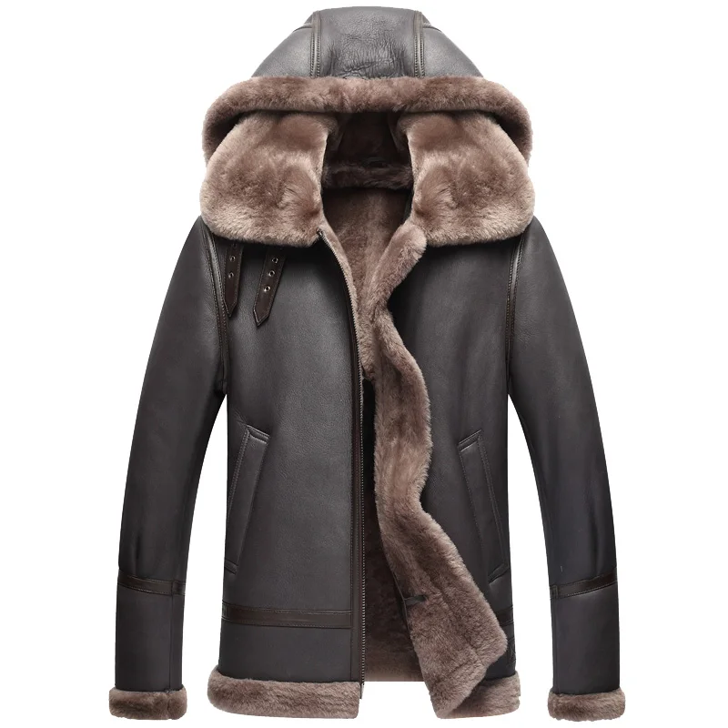 Men Lamb Fur Flight Men's Jackets KJ853
