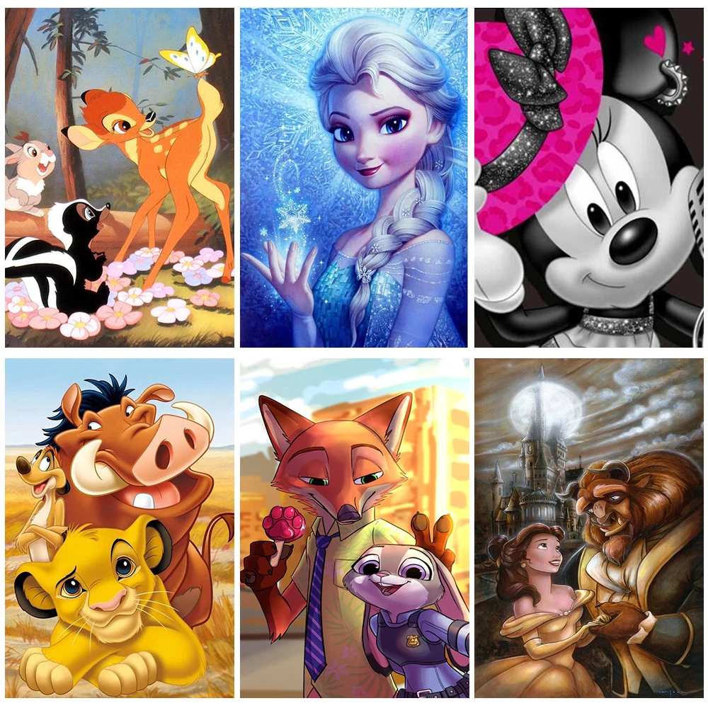 5D DIY Diamond Painting Kit Disney Princess Cartoon Characters