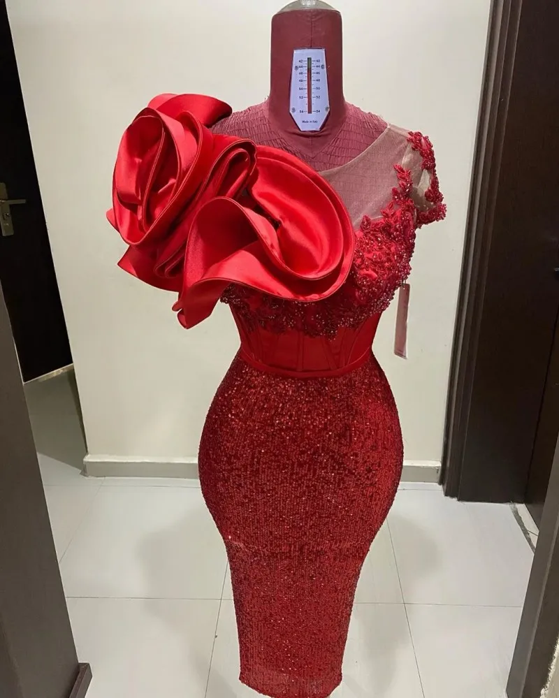 red gown lace