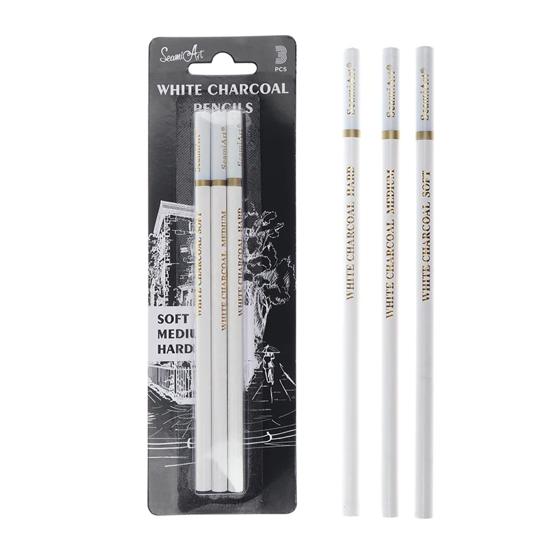 4MM Sketch White Charcoal Pen High-gloss Pencil Set Student Painting Soft  Charcoal Art Supplies Durable and Not Easy To Break