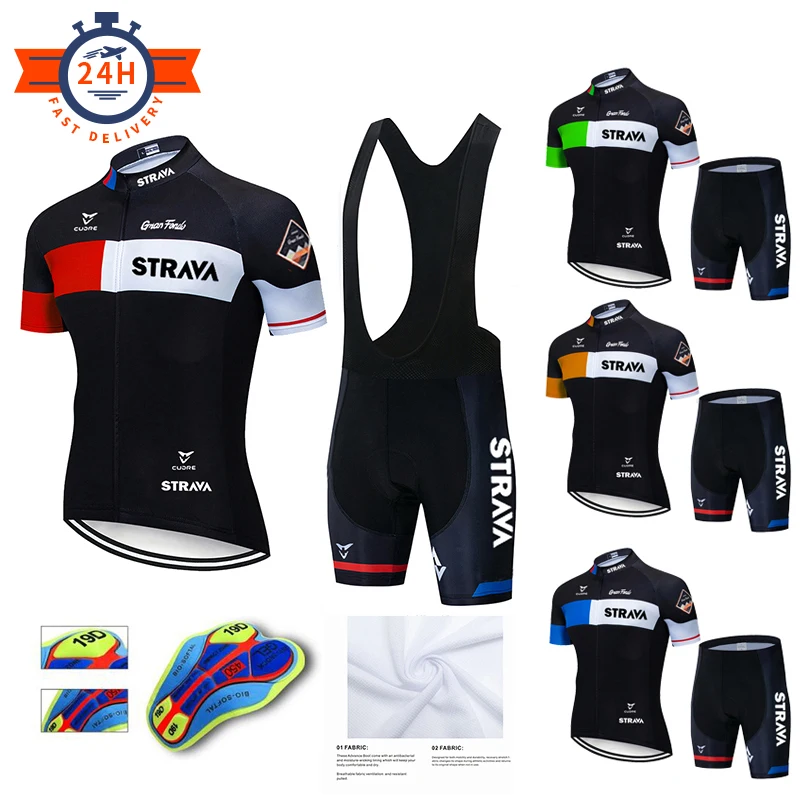 Acquistare Accessori per bicicletta | Cycling Set New 2020 STRAVA Men  Cycling Clothing MTB Bike Clothes Breathable Anti-UV Road Bicycle Wear  sports Cycling Jersey Set