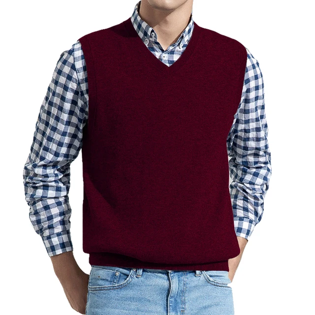 Men's vest sweater casual style wool 