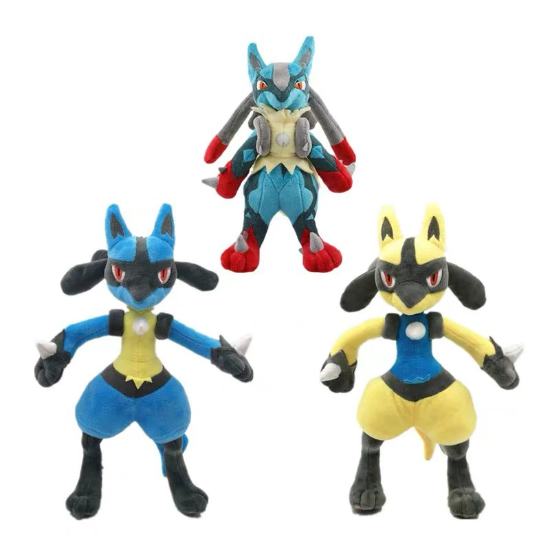 16-31cm Pokemon Standing Lucario Shiny Plush Doll Cute Mega Riolu