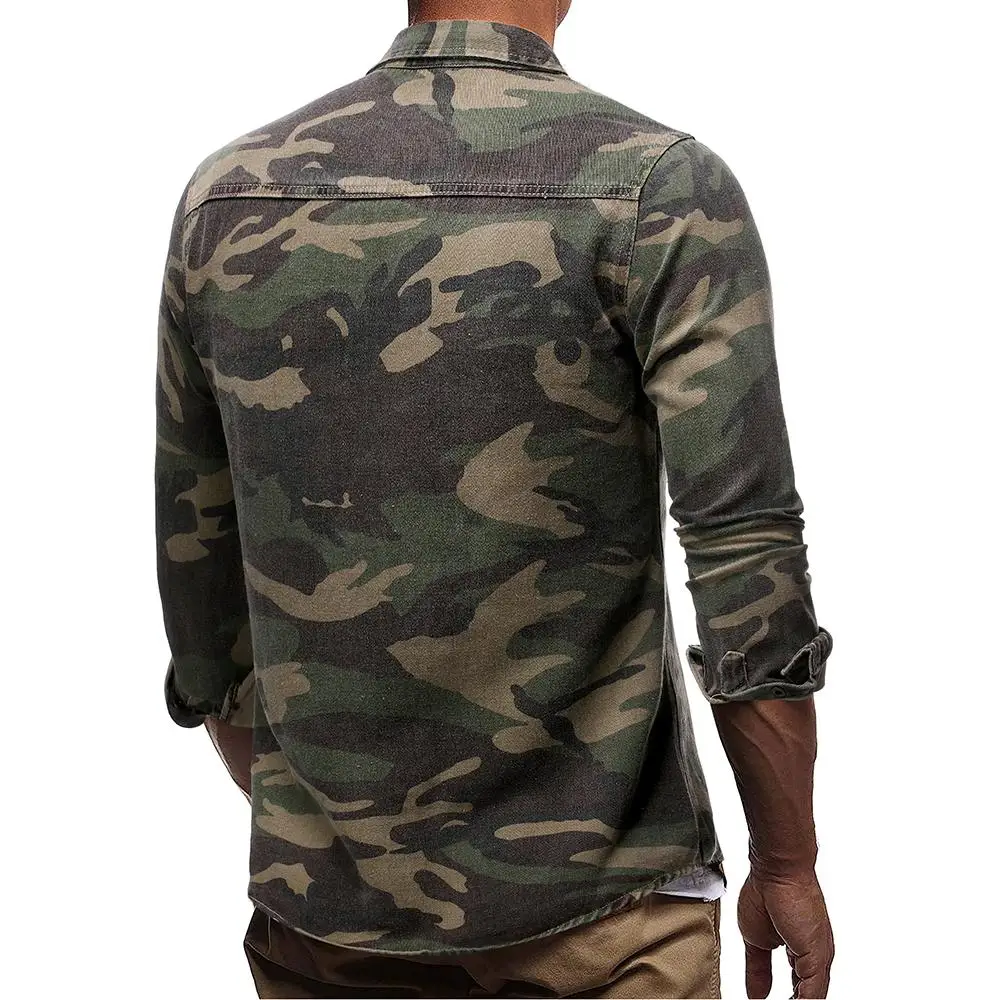 Camouflage Denim Shirt for Man Army 