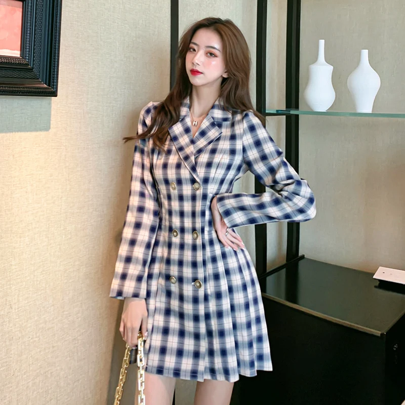 fall checkered dress