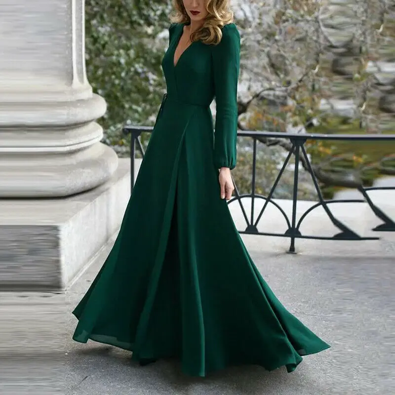Hot Sale Women Sexy Formal Maxi Dress V 
