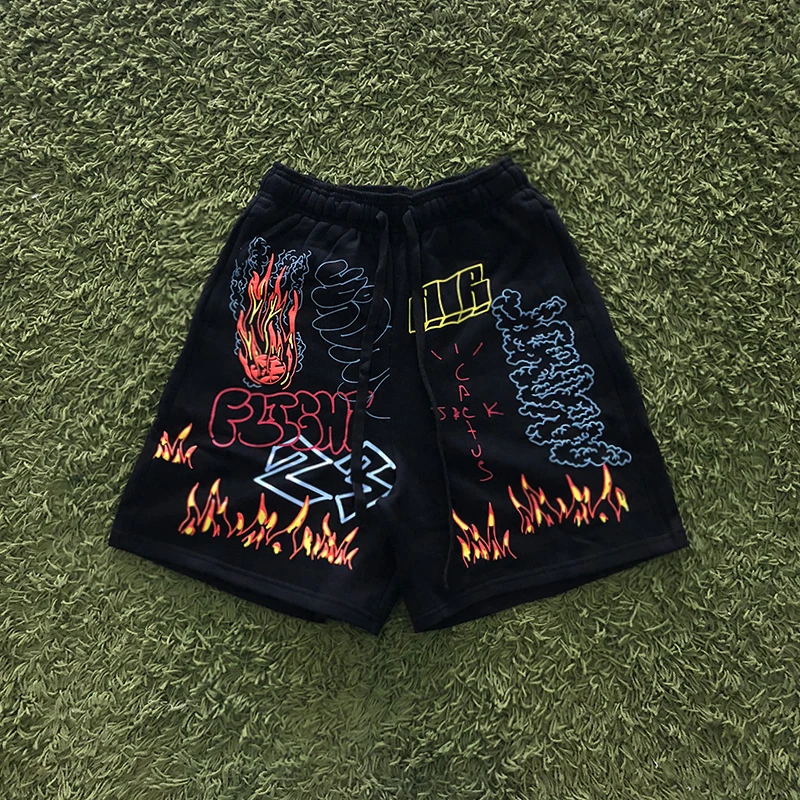 Acquistare Pantaloncini e Shorts | Cactus Jack Travis Scott AstroWorld Tour  Graffiti Cactus Shorts Men Women Embroidery Cactus Shorts High Quality  Breechcloth