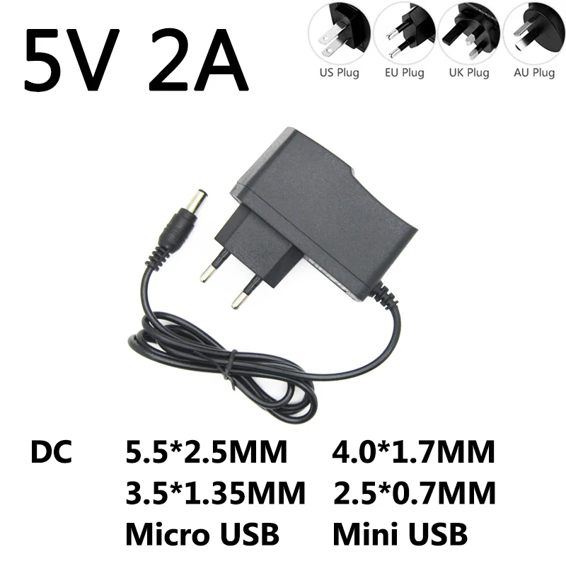 DC 5V 2A AC 100-240V Converter power Adapter 5 V Volt 2000MA Switch Power Supply Charger Mini Micro Usb-animated-img