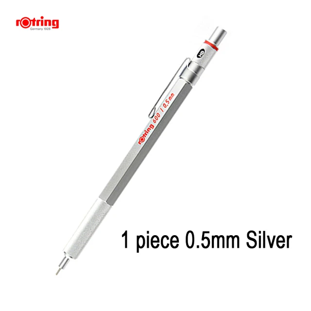 Rotring 600 0.5mm/0.7mm mechanical pencil silver/black metal automatic  pencil school&office stationery 1 piece