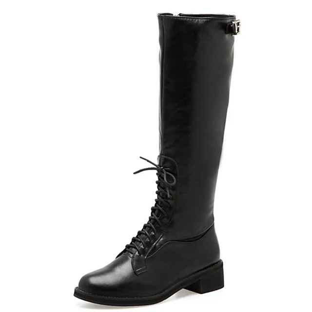 ladies black boots knee high