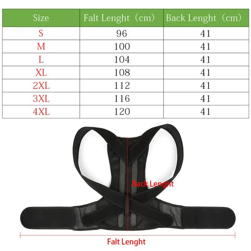 Αγορά Αθλητικά αξεσουάρ  XXXL Posture Corrector Back Support Belt  Orthopedic Posture Corset Back Brace Support Back Straightener Adjustable  Shoulder Wrap