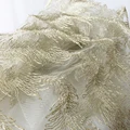 Champagne Gold Stiff Mesh Embroidery Table Cloth For Wedding Event Home preview-6