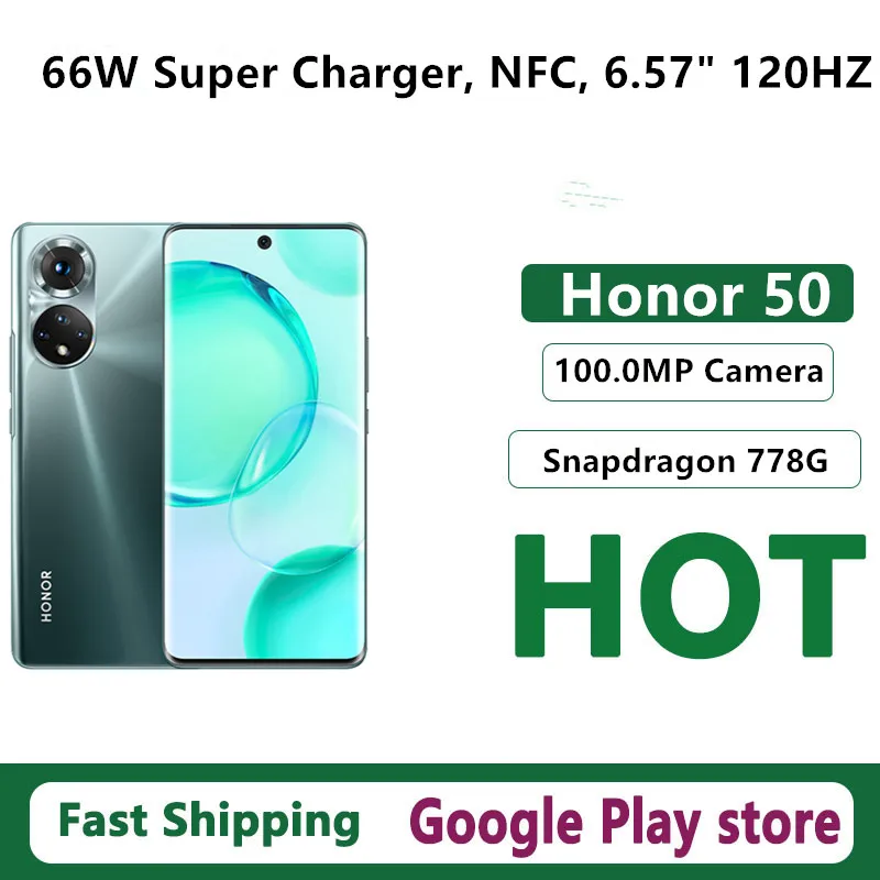 Official Honor 50 5G Smart Phone Multi Languages Android 11.0 6.57