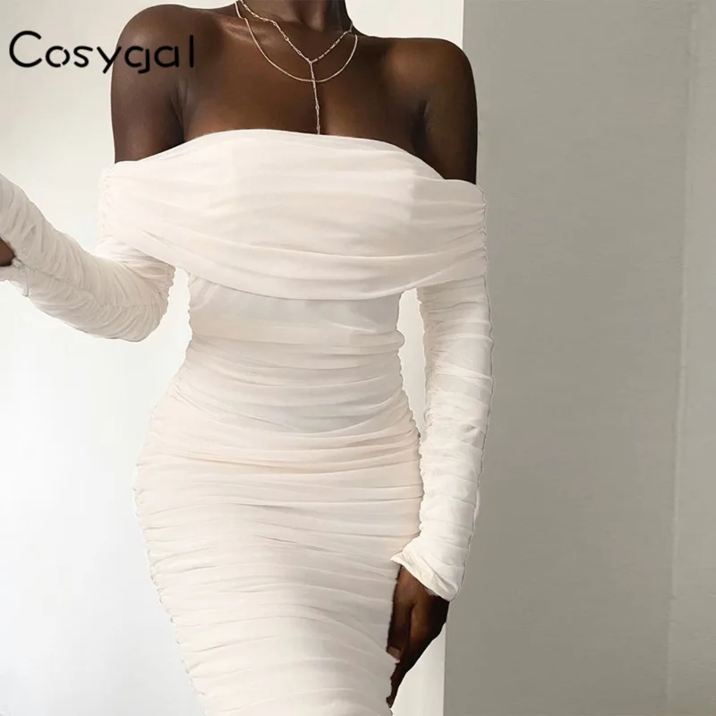 קנו שמלות | COSYGAL Autumn Off Shoulder 