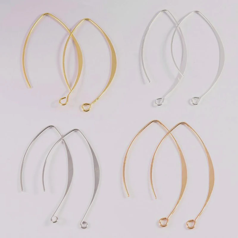 New V-shaped Earring French Earring Hooks Findings Ear Hook Wire Settings Base Settings For Jewelry Making Earrings Accessories