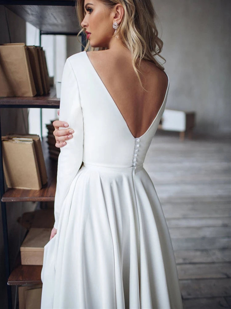 Back Vintage Retro Bridal Gowns Customize
