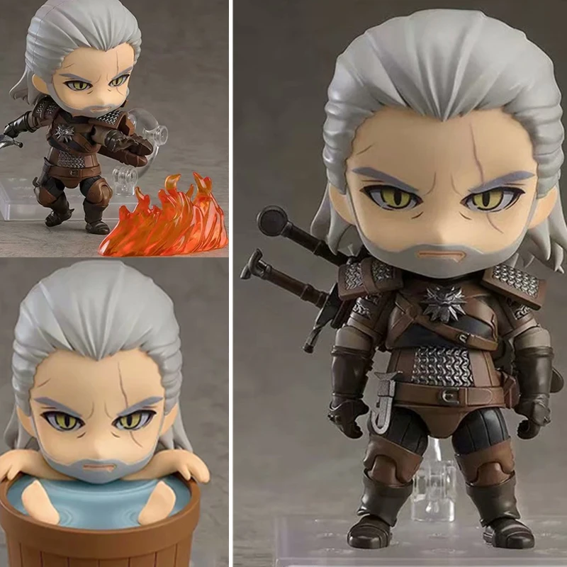 10cm Witcher ed 3 Wild Hunt 907 Geralt White Wolf Geralt PVC Action Figures Model Toys Gift Doll