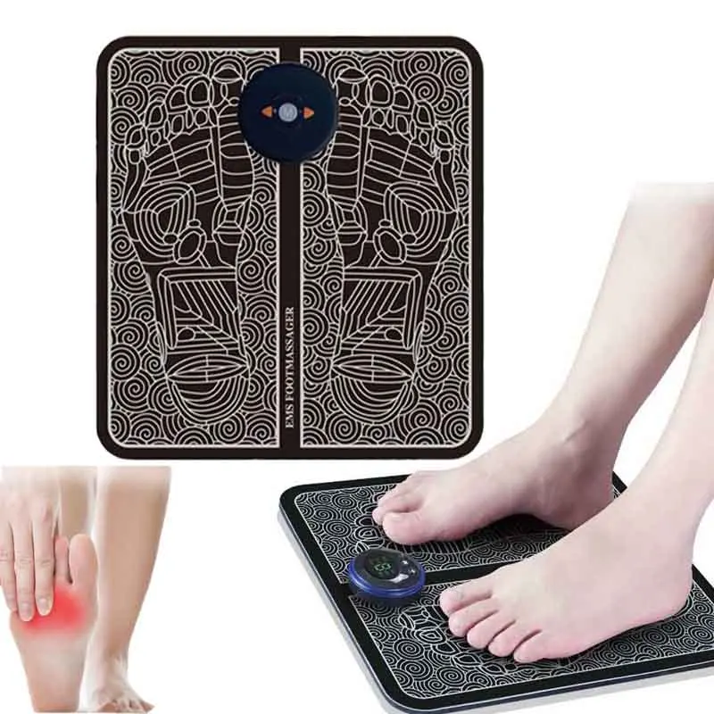 Electric EMS Foot Massager Pad Relax Feet Acupoints Massage Mat Shock  Muscle Stimulation Rechargeable And Massager