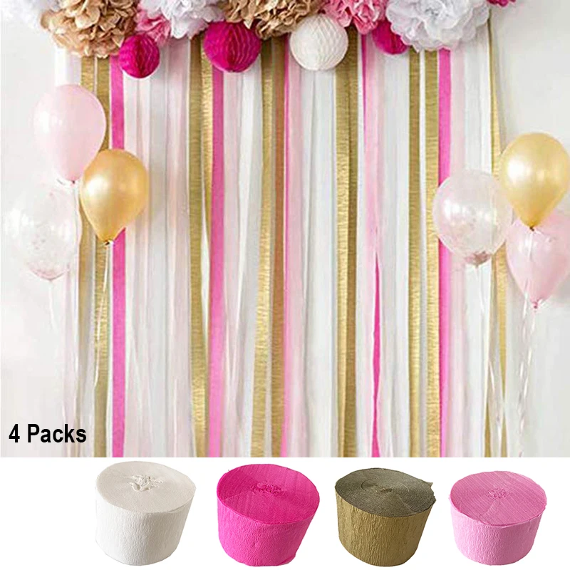 1/3/6Pcs Colored Crepe Paper Roll Crinkled DIY Halloween Origami Birthday  Party Wedding Baby Shower Backdrop Decoration