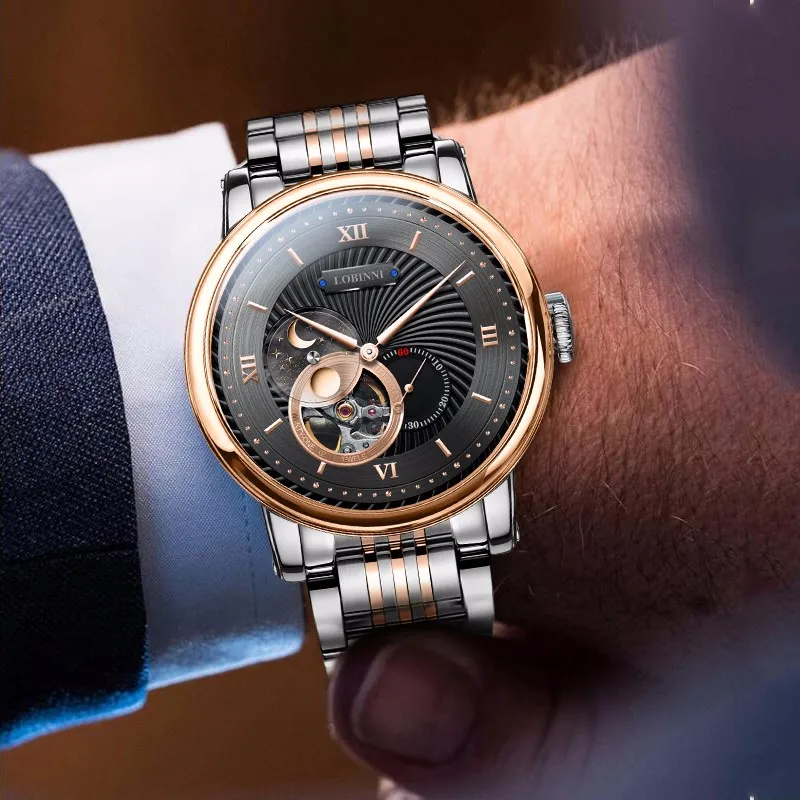 Switzerland LOBINNI Men Watches Luxury 