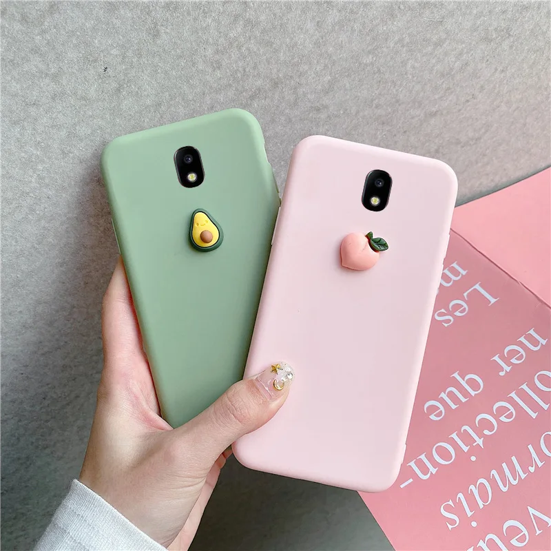 Acquistare Schermi Protettivi Cute Cover For Samsung Galaxy J7 J8 J6 J5 J3 J4 J2 Pro Prime Core 15 16 17 18 Case 3d Fruit Peach Grape Silicone Cases