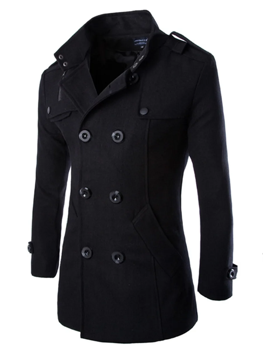 men's long peacoat jacket