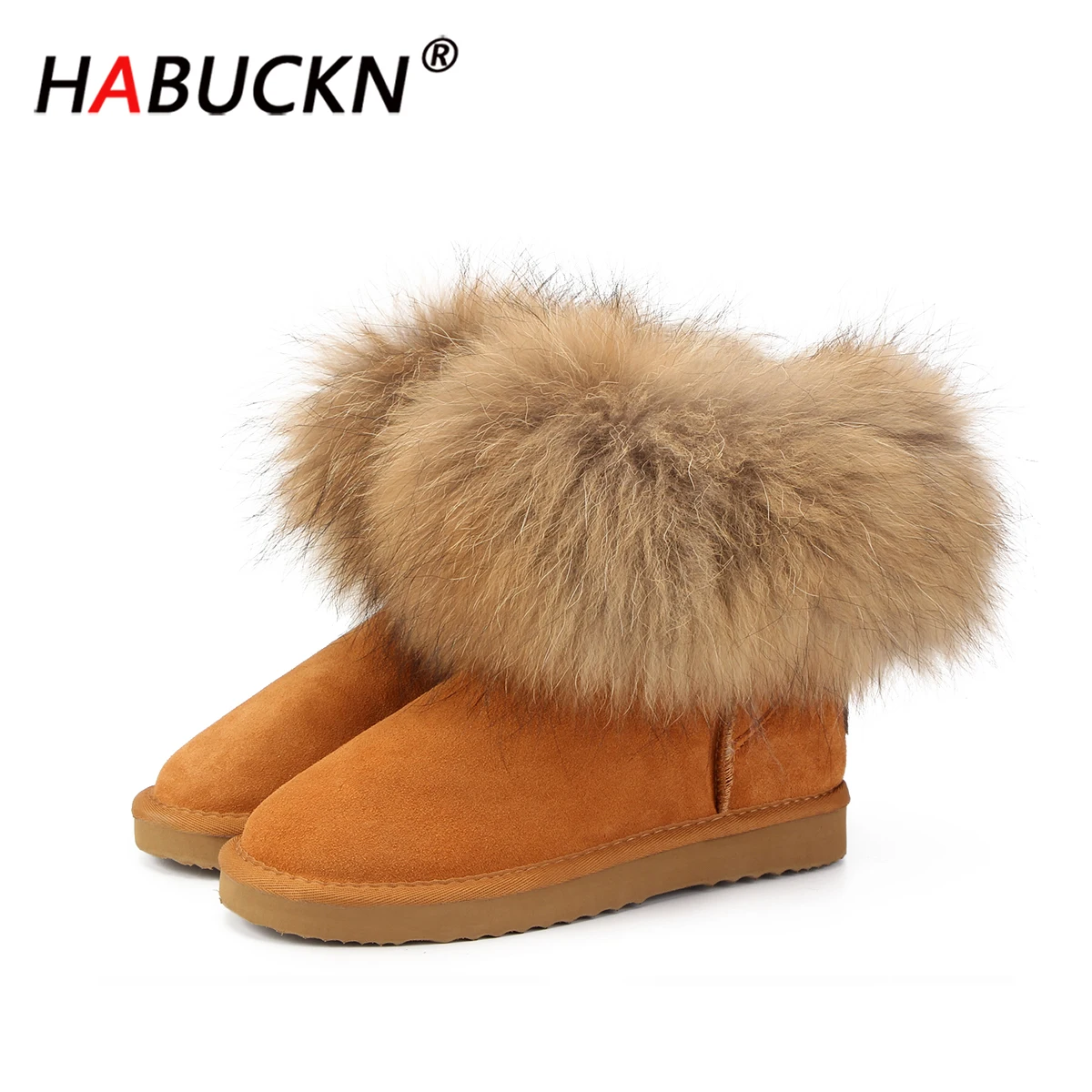 short snow boots with fur