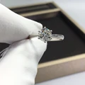 100% Real Moissanite Engagement Rings Platinum Plating Sterling Silver 1CT 2CT 3CT Diamond Wedding Rings Classic 6 Prong Ring preview-3