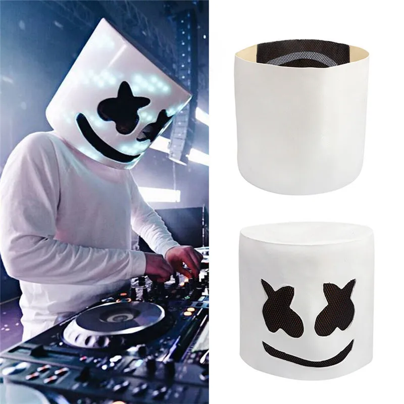 Balai Marshmello Helmets DJ Full Head Mask DIY Cosplay Halloween Party Bar Music Props Novelty Anonymous Festival Costume for Kids 
