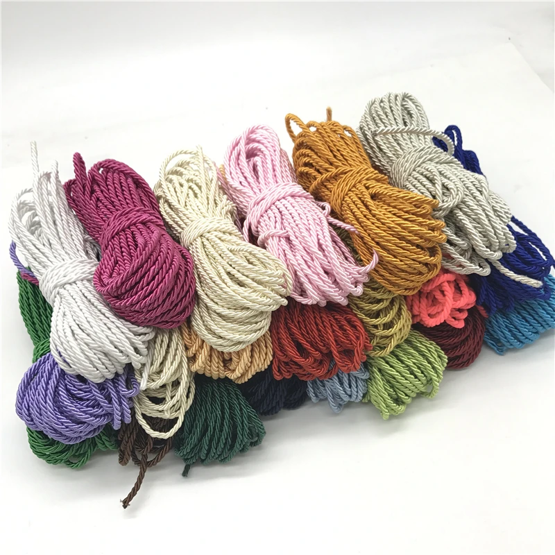 5yards 6mm Cotton Rope Craft Decorative Twisted Cord Rope For Handmade  Decoration DIY Lanyard Ficelles Couleurs Thread Cord