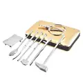 8 Pcs/set Stainless Steel Eating Crab Tools Lobster Crab Cracker Tool Kit Seafood Tools Set Kitchen Spooner Small hammer Gadget